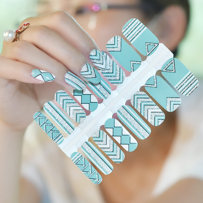 Mint Geo Nail Strips