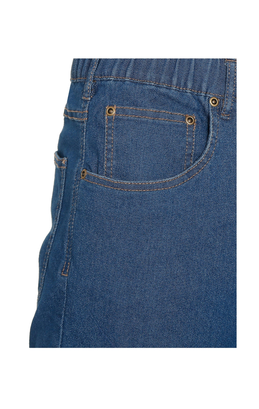 Men’s Lightweight Casual Elastic Waist Pull-On Jeans – Denim & Twill Pants with Easy Fit