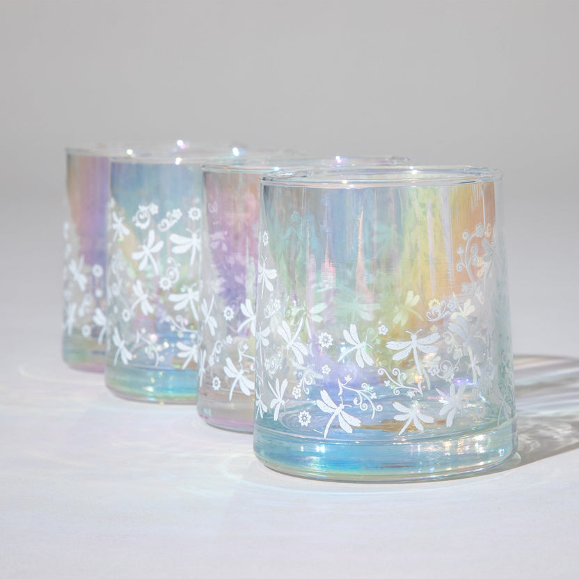 Pearl Iridescent Glass - Set of 4
