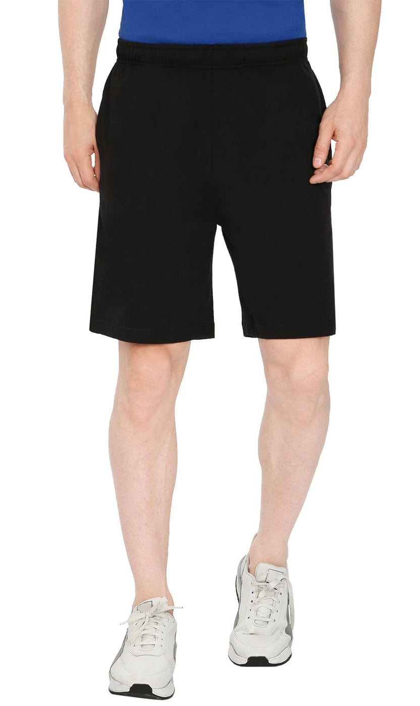 2 Pack Mens Cotton Knit Shorts with Elastic Waistband and Inner Drawstrings