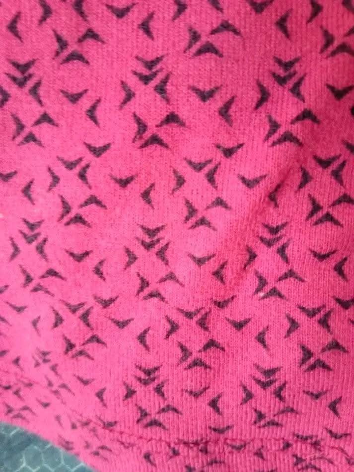 ST JOHNS BAY ACTIVE SZ L Rose Pink Gold Swirl Blouse