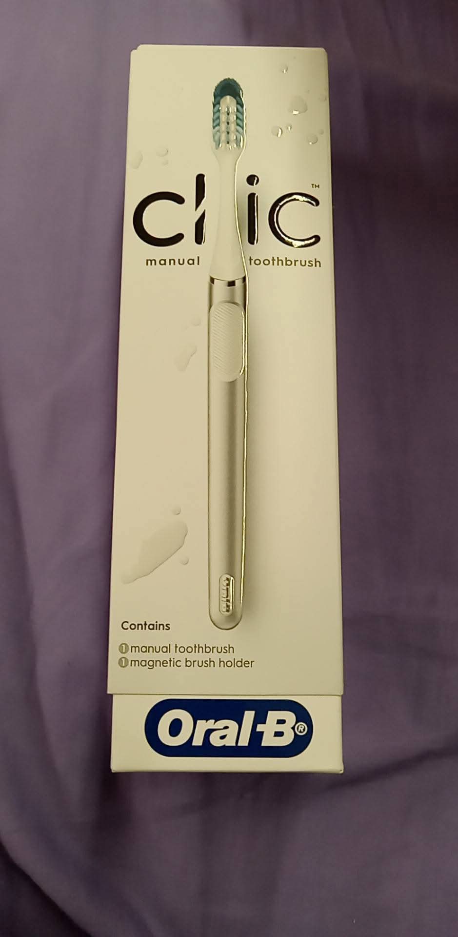 Oral-B Clic Rose Gold Toothbrush with Magnetic Brush Holder - Brand New