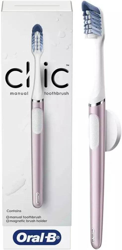 Oral-B Clic Rose Gold Toothbrush with Magnetic Brush Holder - Brand New