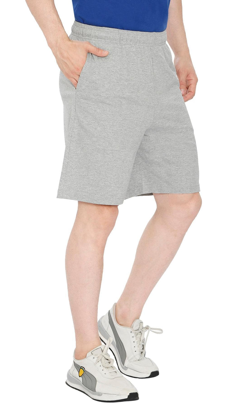 2 Pack Mens Cotton Knit Shorts with Elastic Waistband and Inner Drawstrings