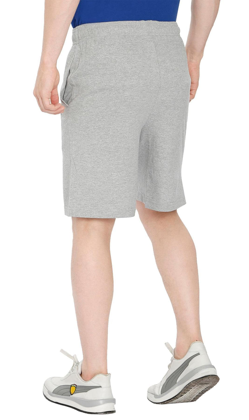 2 Pack Mens Cotton Knit Shorts with Elastic Waistband and Inner Drawstrings