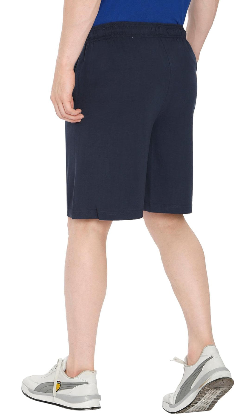 2 Pack Mens Cotton Knit Shorts with Elastic Waistband and Inner Drawstrings