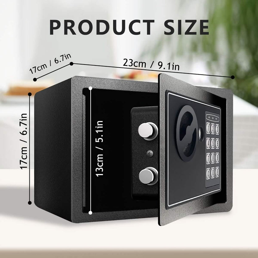 Fireproof Digital Home Safe with Keypad Sensor Light & Money Bag-Silver