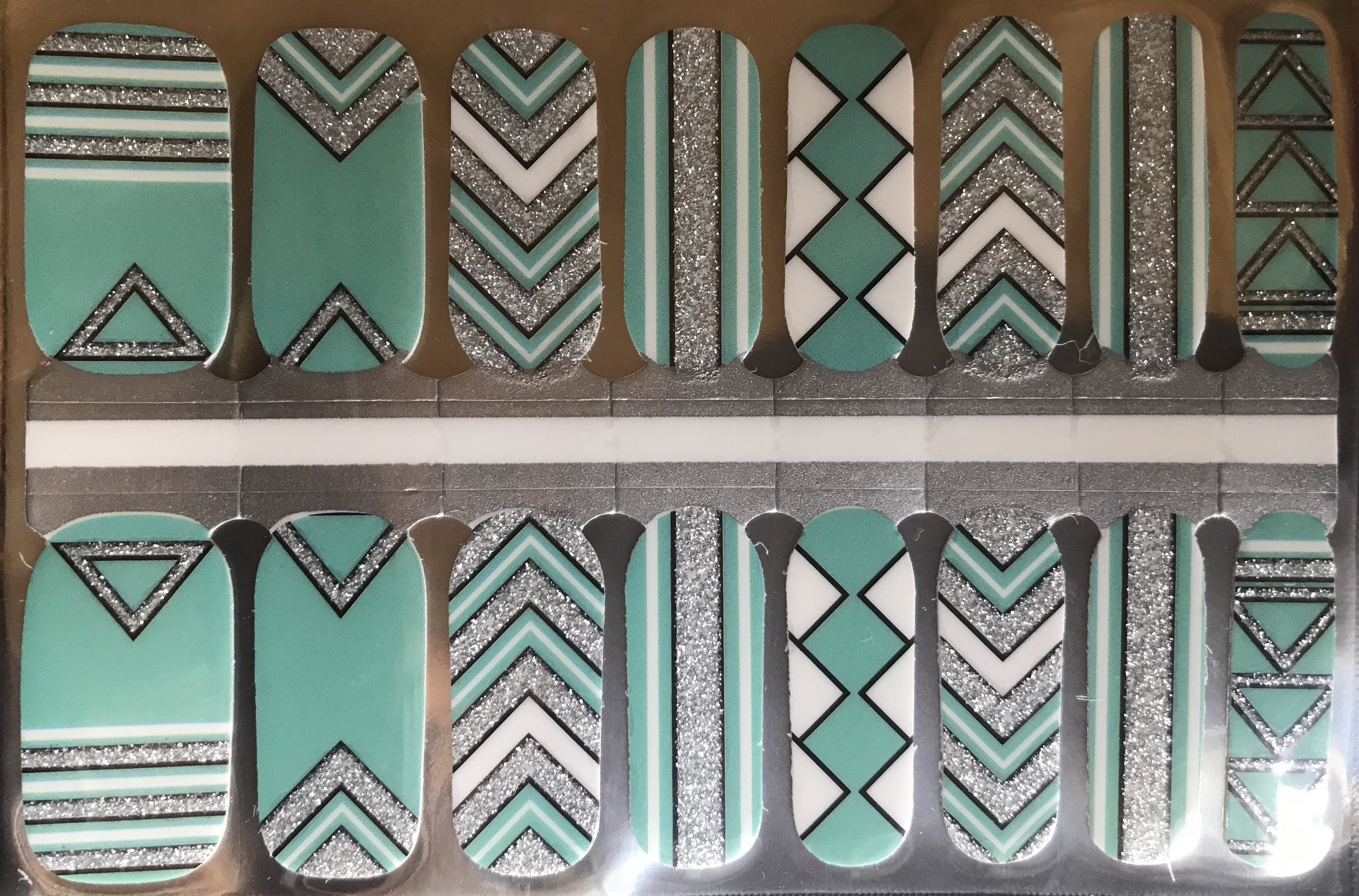Mint Geo Nail Strips
