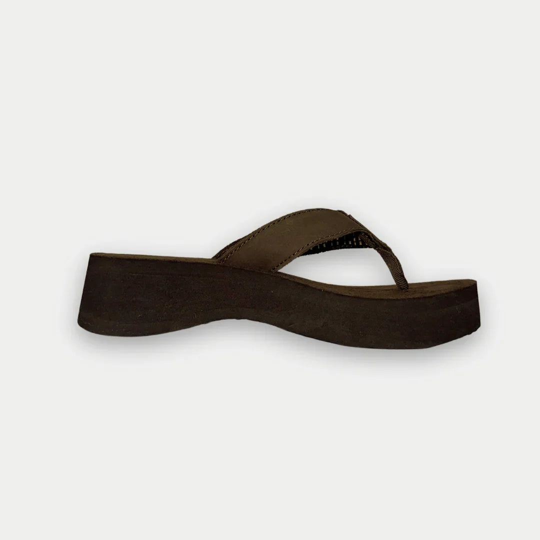 Women's Malibu Flip-Flop Brown Wedge