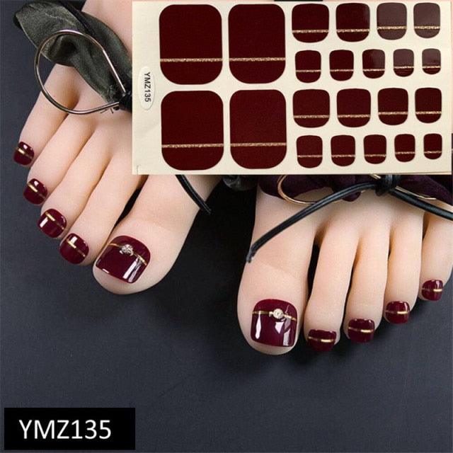 Mixed Full Toe Nail Wraps