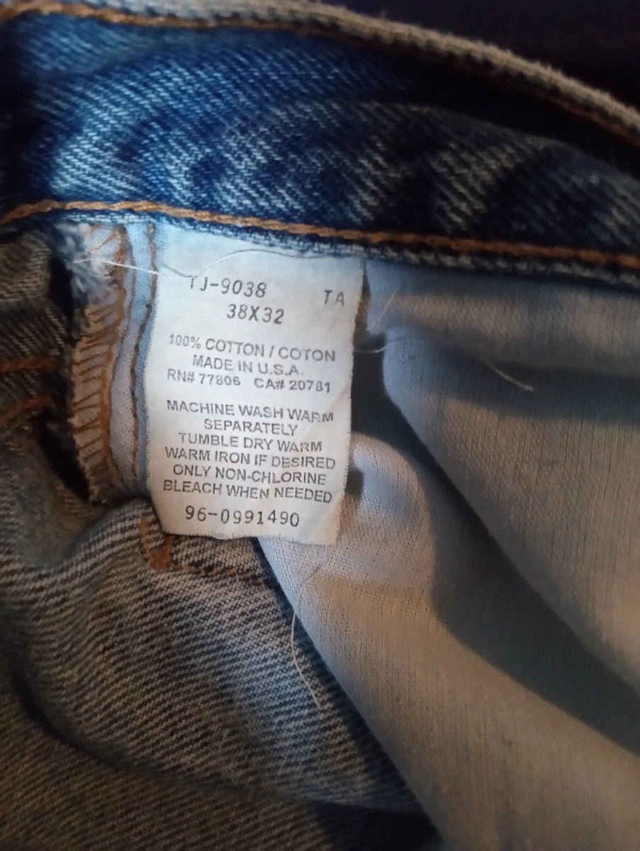 Tommy Hilfiger jeans men's 38/32 Tommy Jeans logo patch lighter wash loose fit 90's vintage Tommy Jeans