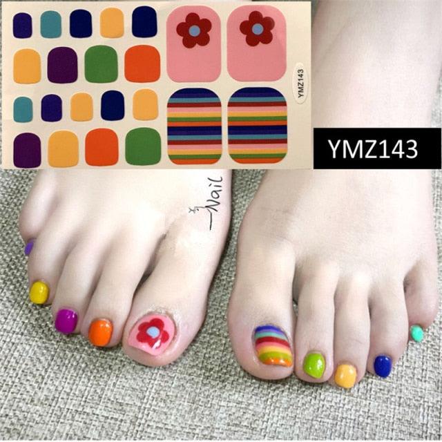 Mixed Full Toe Nail Wraps